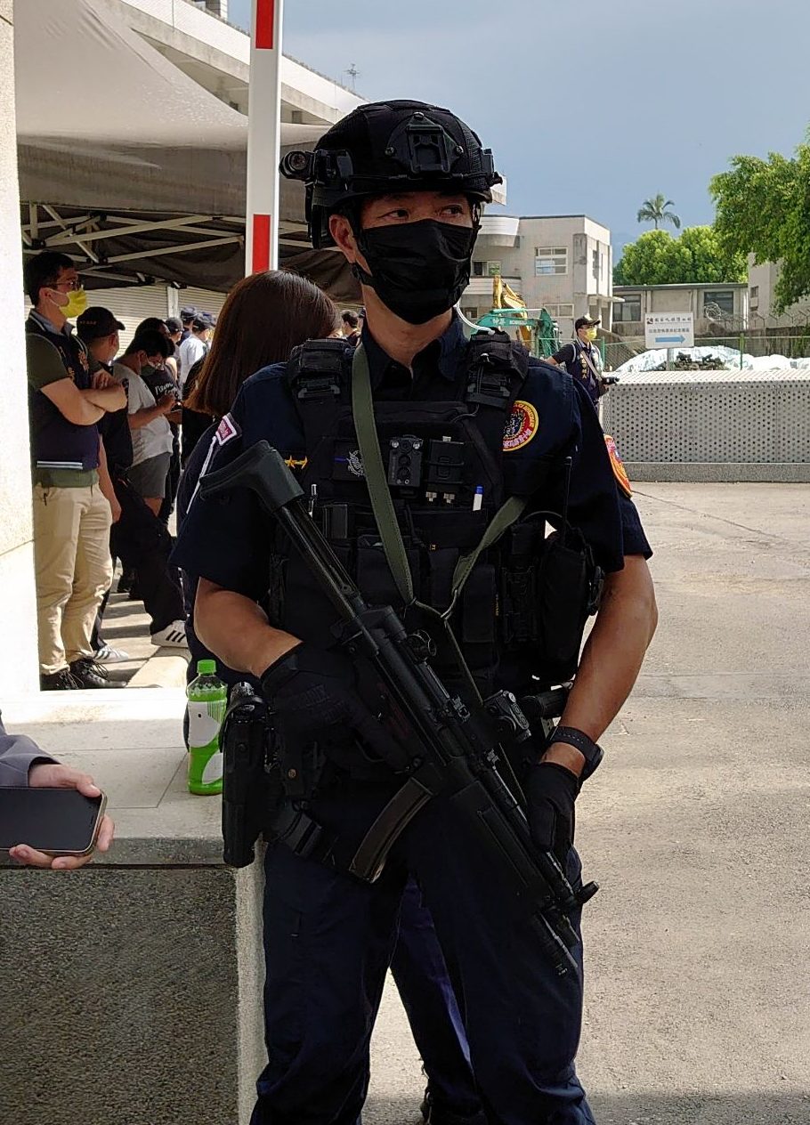 裴洛西到訪前,現場高度警戒。李台源攝