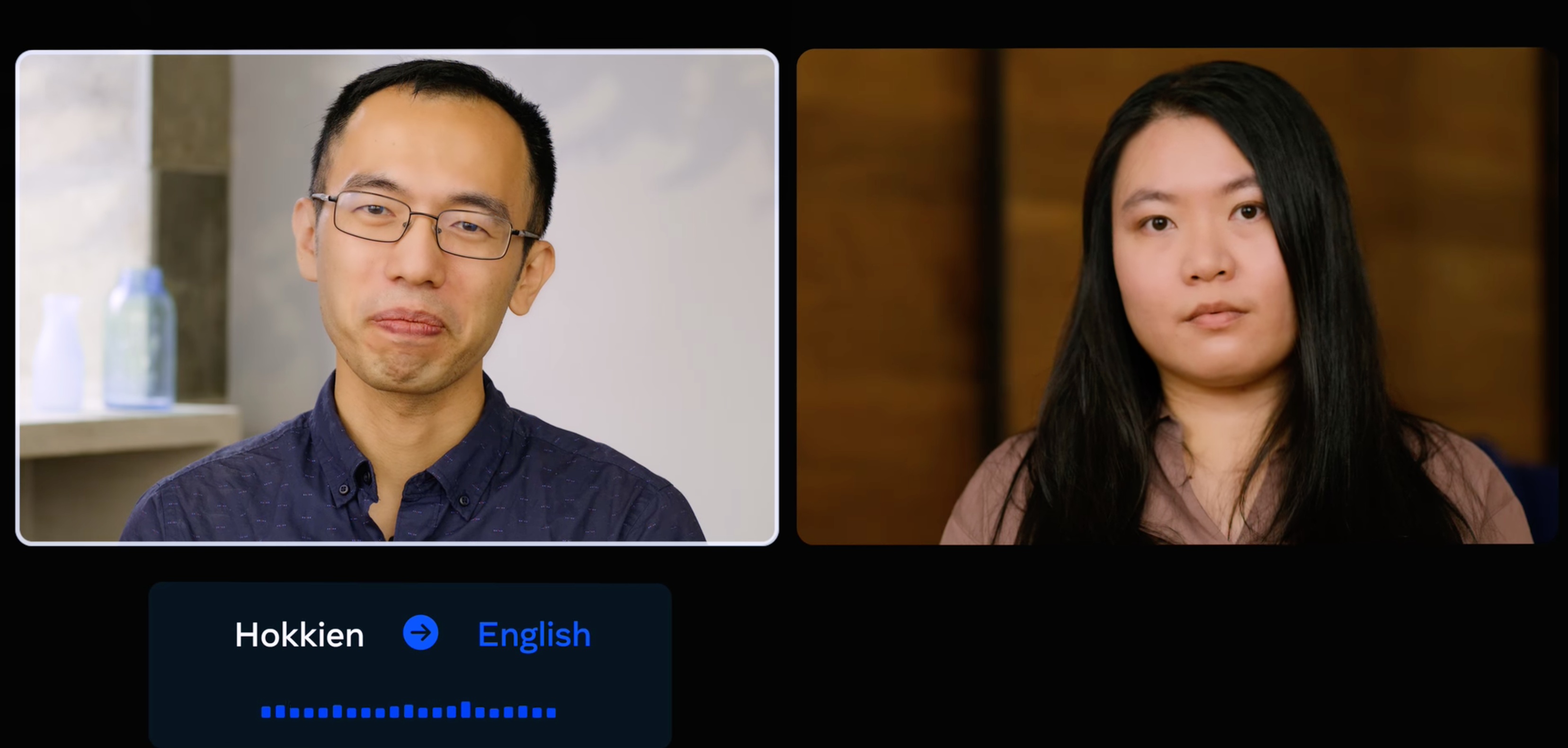 Meta 今天推出閩南語、英語即時互譯系統。翻攝Meta