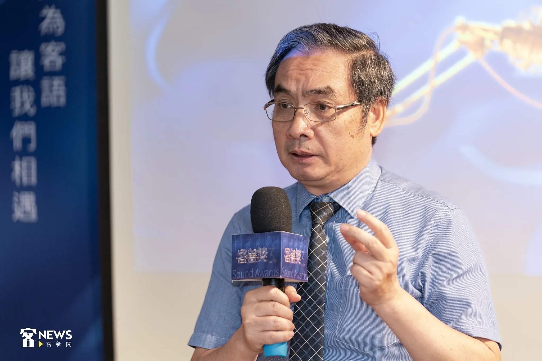 客傳會董事長陳板，出席今10日「第三屆客聲獎」活動起跑媒體交流會，他透露，前兩屆賽事徵件品的數量已逐年增加，且作品穩定度、精彩度都越變越好，因此非常期待這一屆的徵件作品。宋佩遙攝