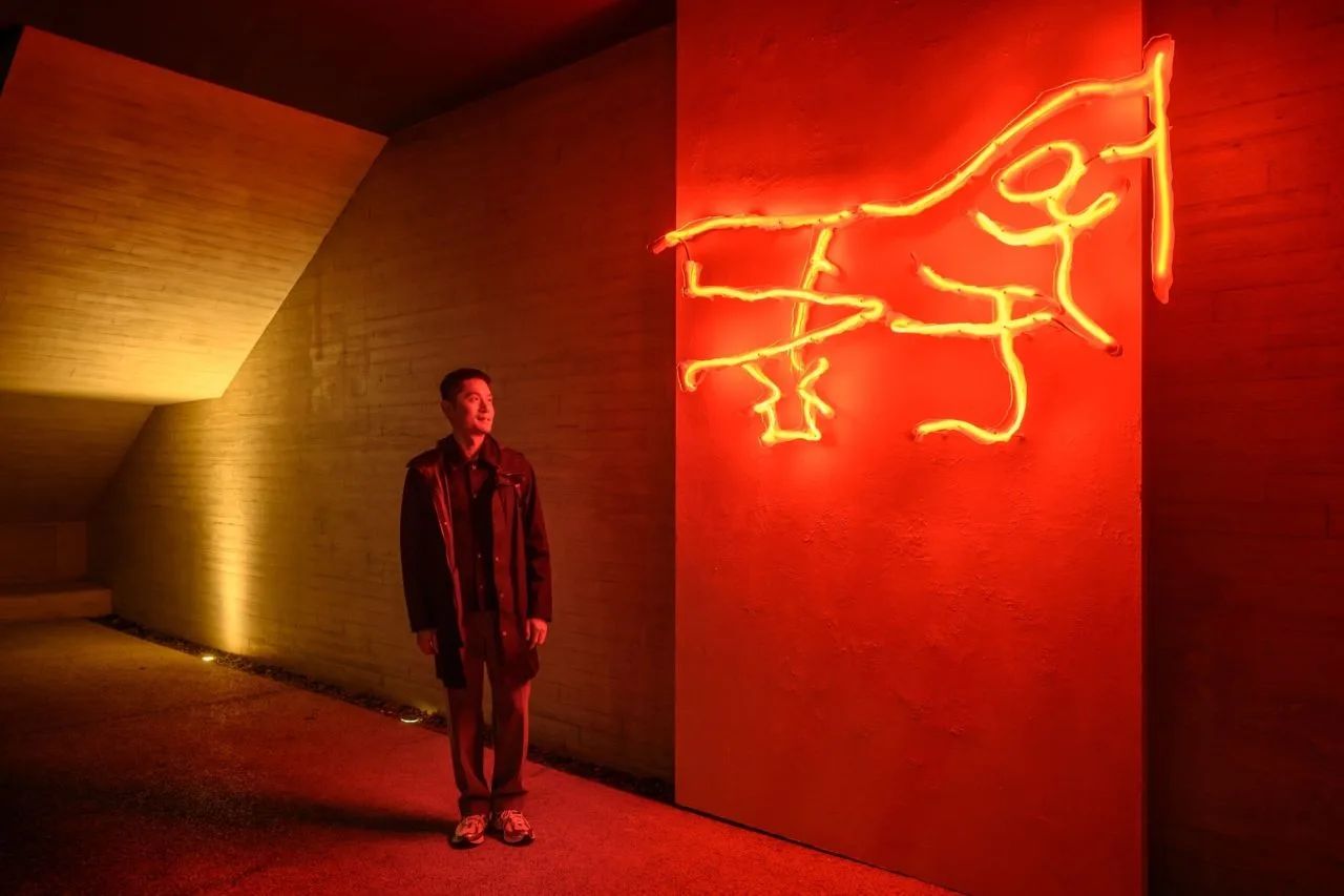 藝術家劉明哲戶外展區作品〈遊於虛〉。桃園市立美術館提供