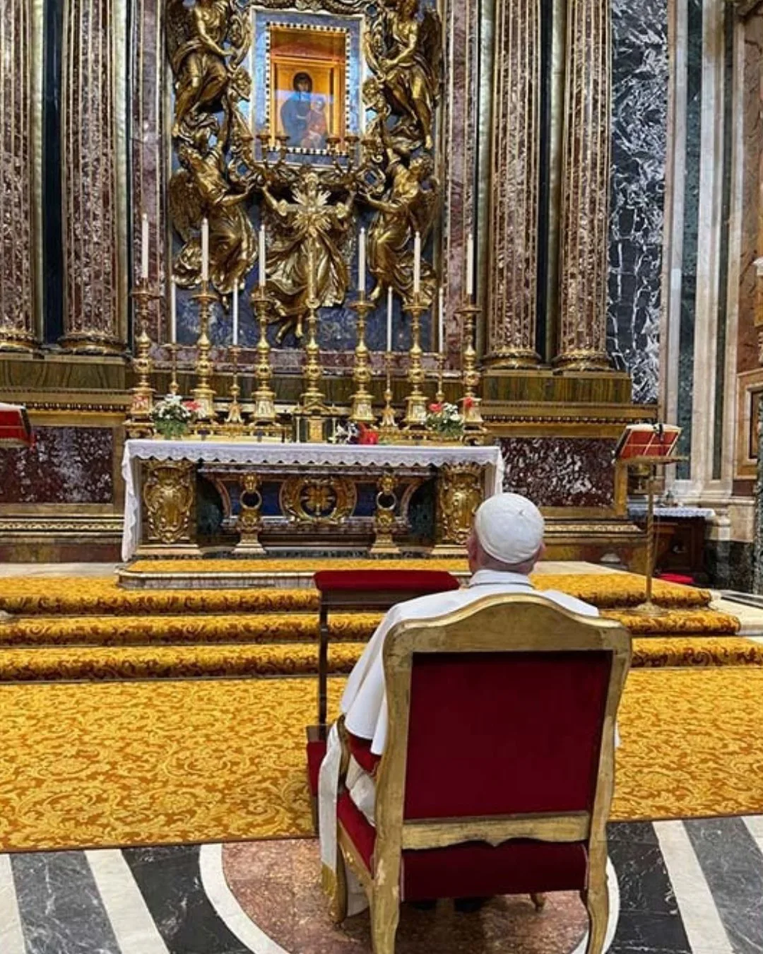 教宗方濟各,祈求將遺體安放在聖母大殿。翻攝Vatican News