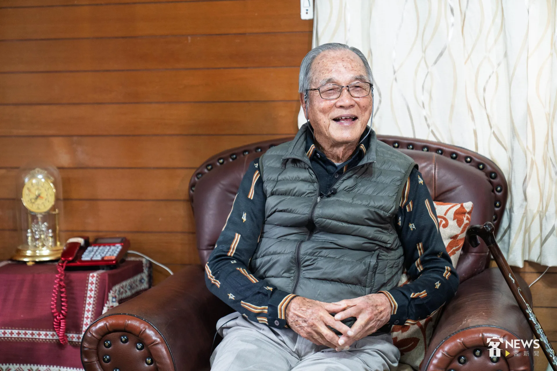 花蓮縣前縣長吳水雲高齡95歲,身體仍相當硬朗