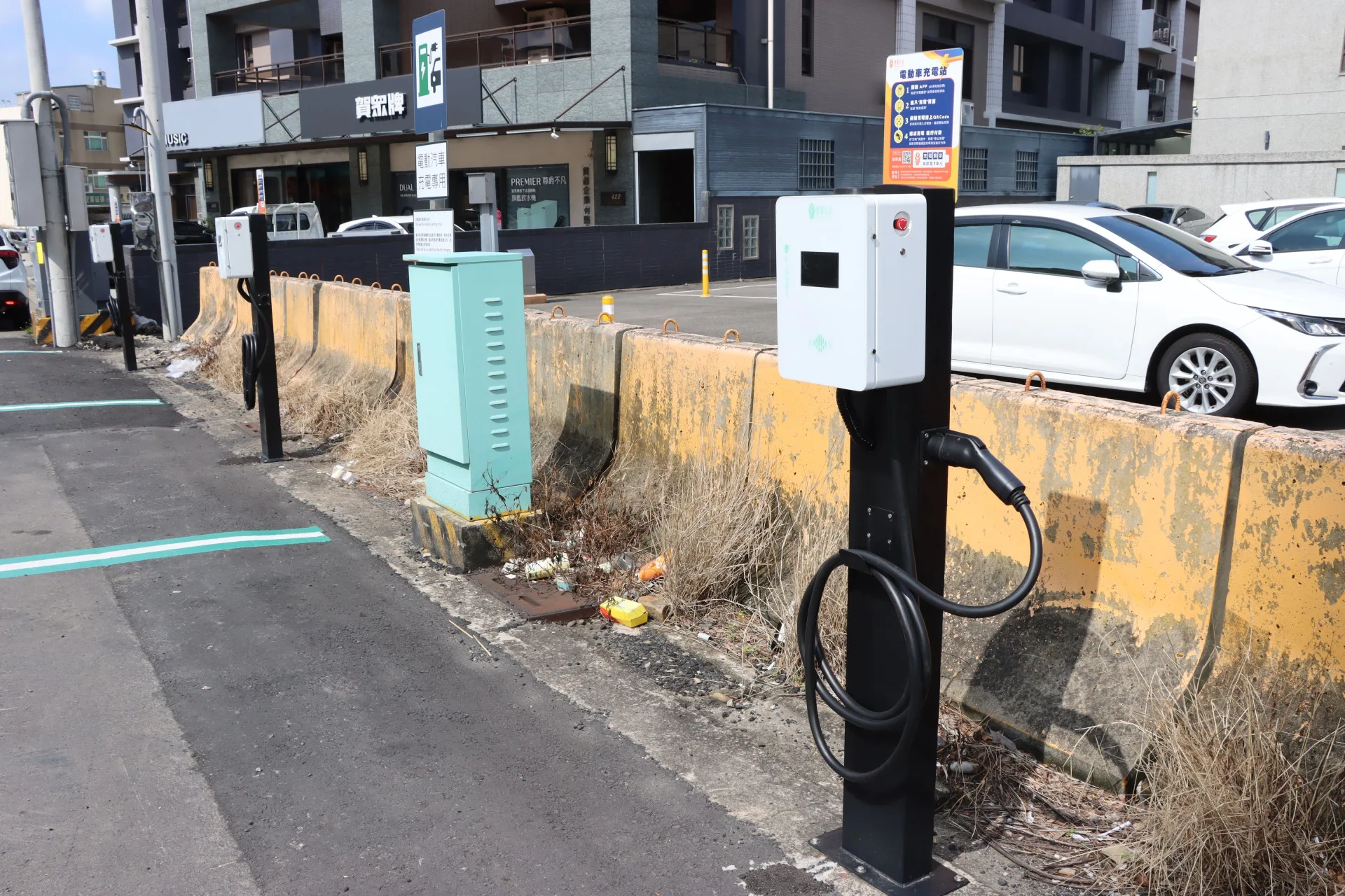 苗栗縣充電樁正式試營運。