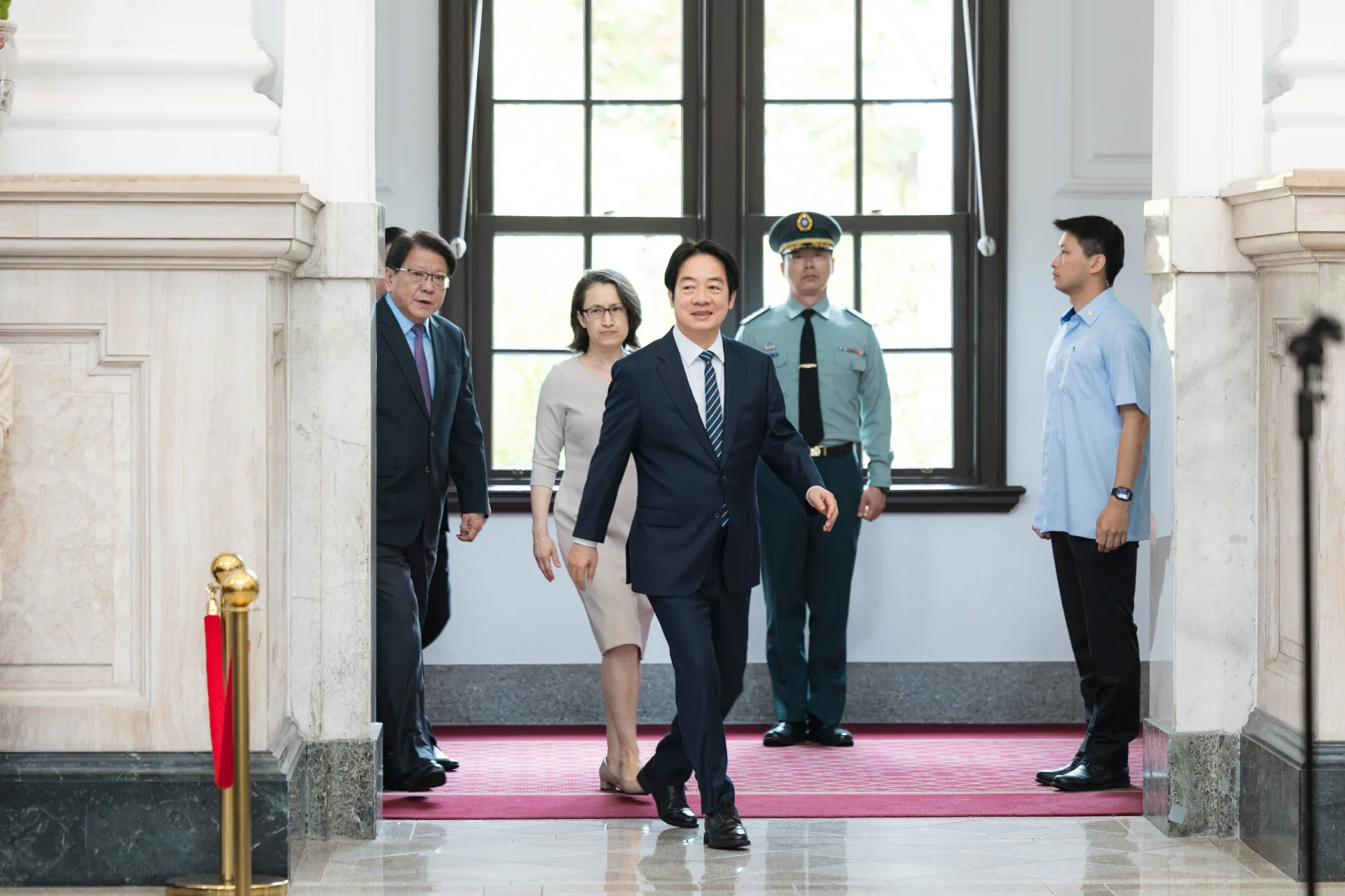 賴清德總統今天在總統府舉行就職周年記者會。總統府提供