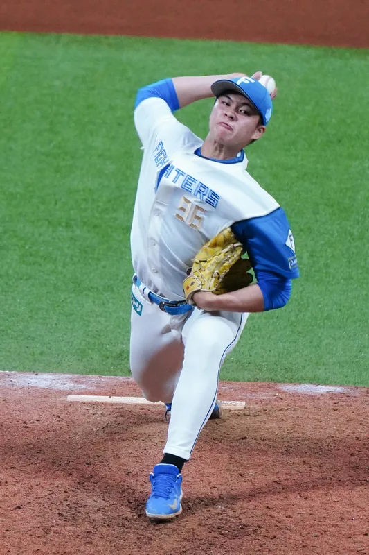 日職北海道日本火腿鬥士隊「台灣至寶」孫易磊(圖)22日被轉為支配下正式球員、升上一軍。悍創運動經紀提供