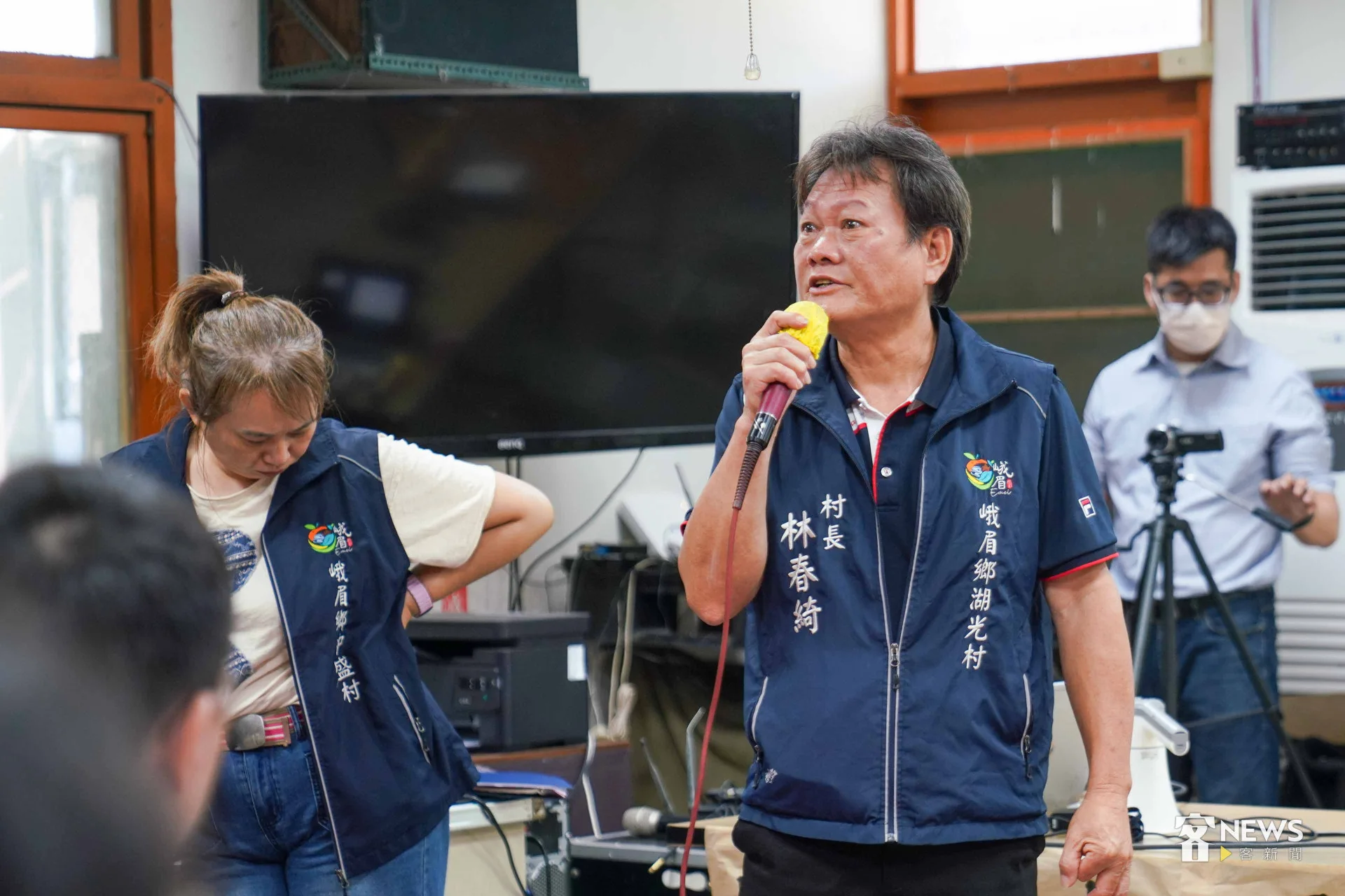 峨眉鄉湖光村村長林春綺。李台源攝
