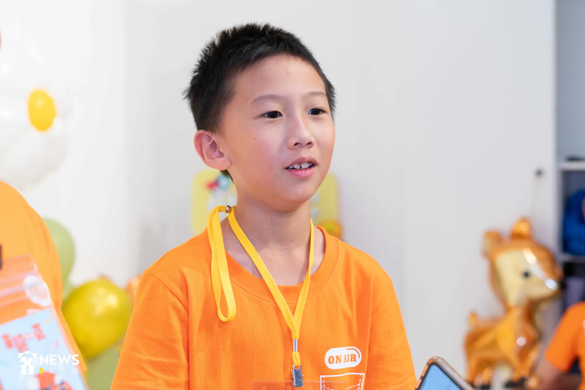 今年最年幼的學員、8歲的楊立楷表示,他最喜歡縫布袋。宋佩遙攝