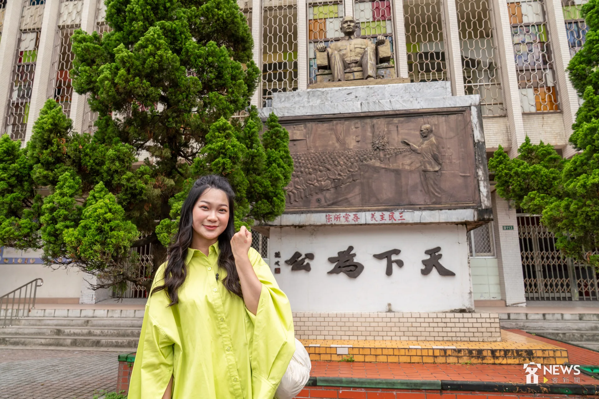 阿美指出，罷免團體的訴求之一是「反共」，並且把孫文、蔣中正的照片印在文宣上，若是民進黨發起的活動，文宣絕對不會有這些人物。李台源攝