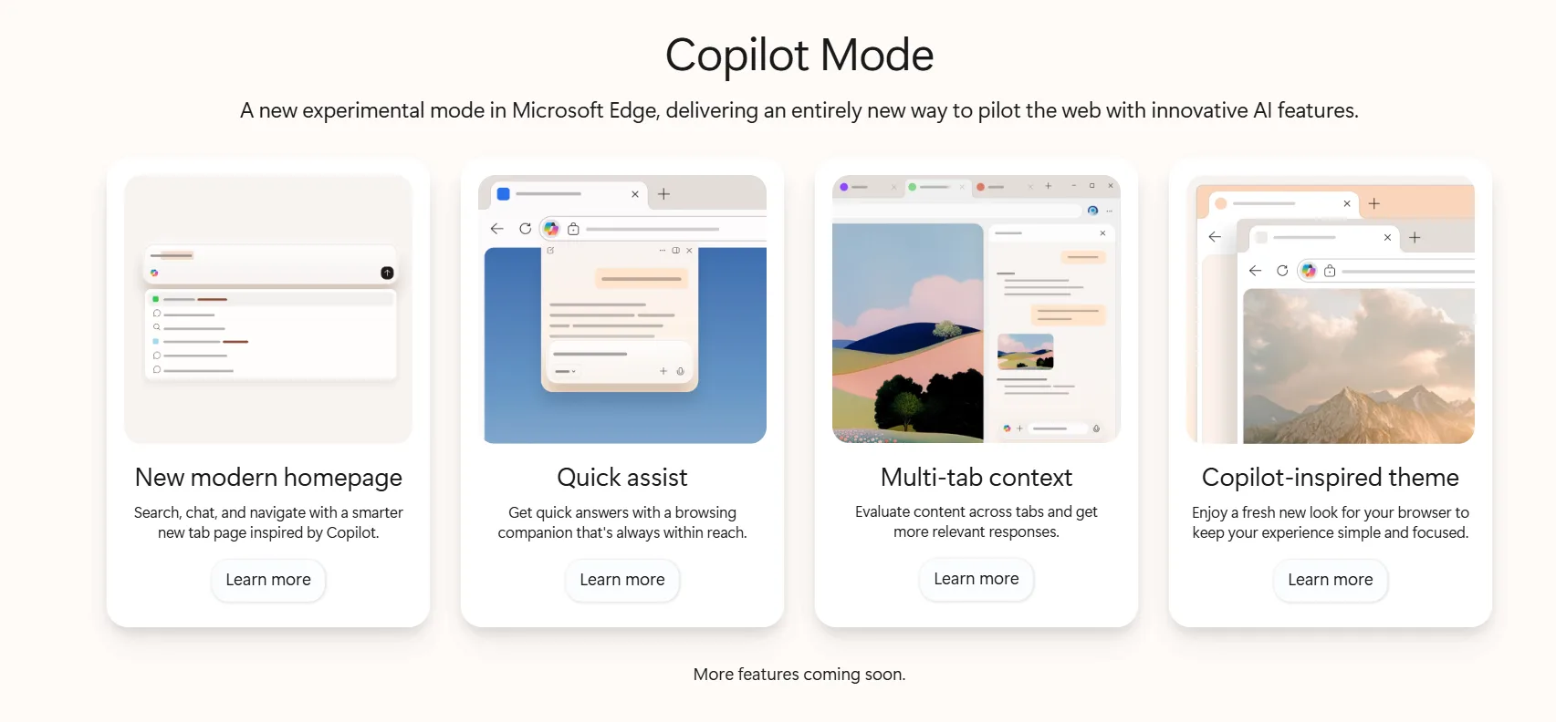 微軟宣布在EDGE瀏覽器推出Copilot模式　支援AI搜尋功能。翻攝畫面