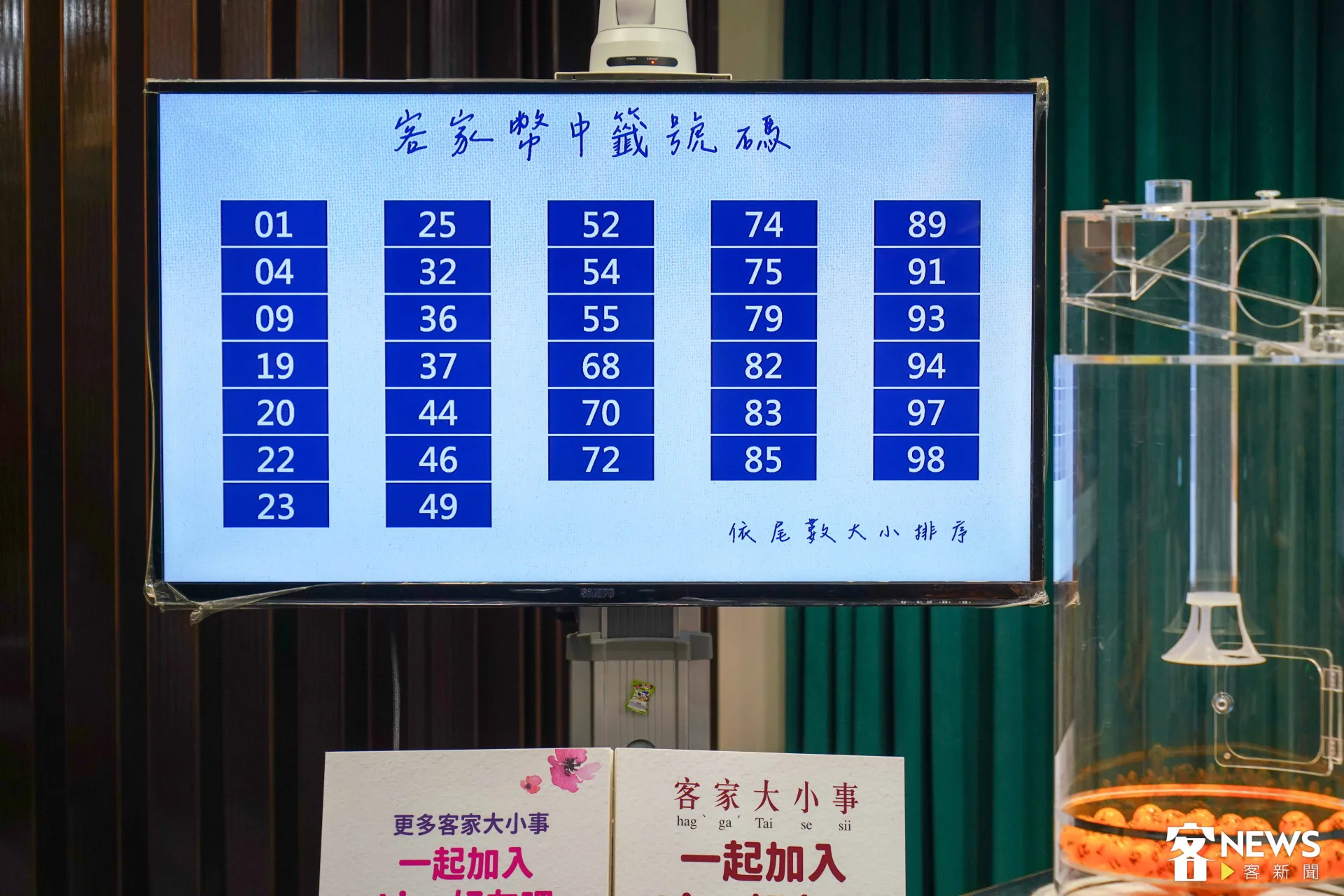 客家幣中籤號碼。朱愷元攝