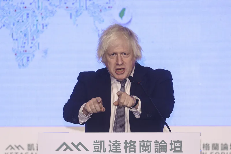 「凱達格蘭論壇:2025印太安全對話」5日上午在台北登場,英國前首相強生(Boris Johnson)(圖)應邀出席並發表演說。中央社