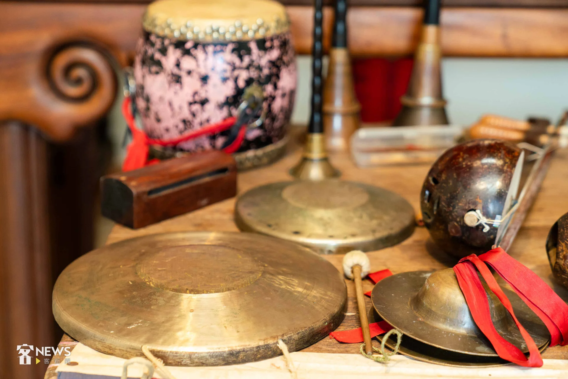 八音中的打擊樂器有鑼。李台源攝