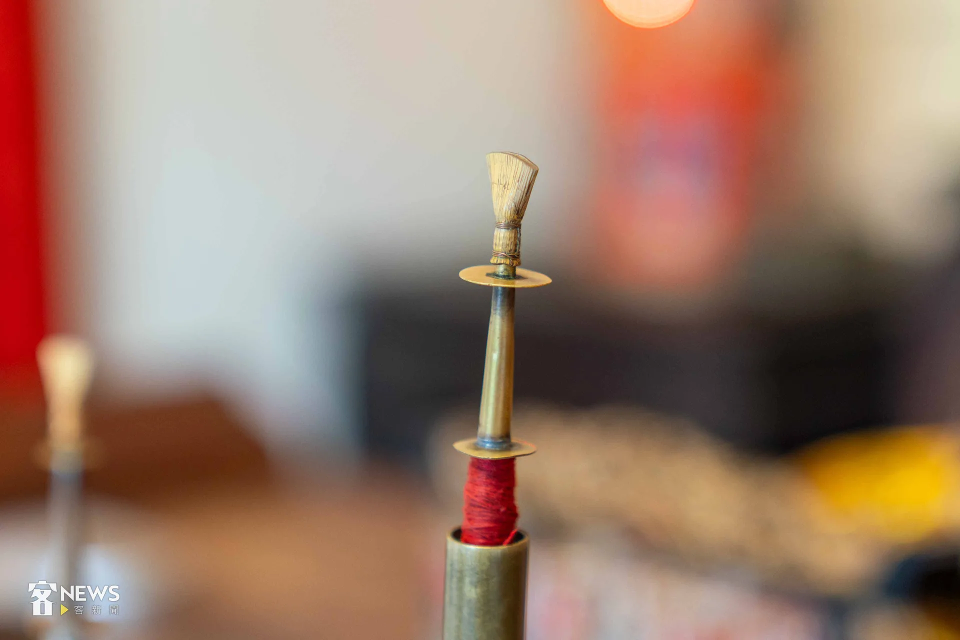 位於嗩吶前端、看似微小的哨子，是八音演奏的關鍵。李台源攝