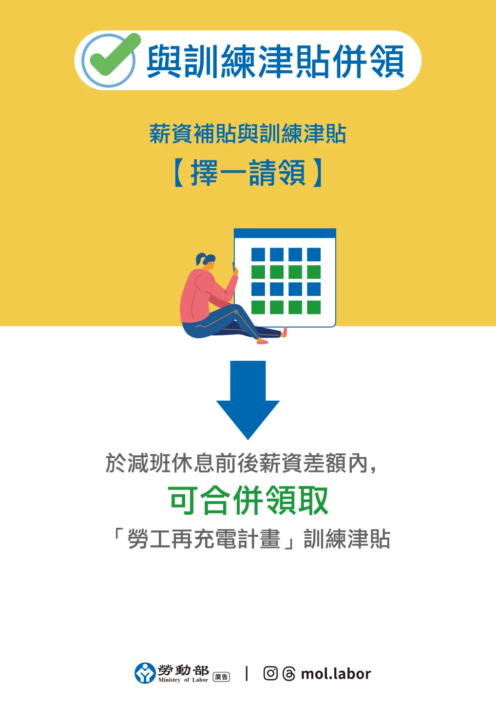 勞動部發布「因應國際情勢支持勞工安定就業辦法」並公告強化版僱用安定措施。勞動部提供