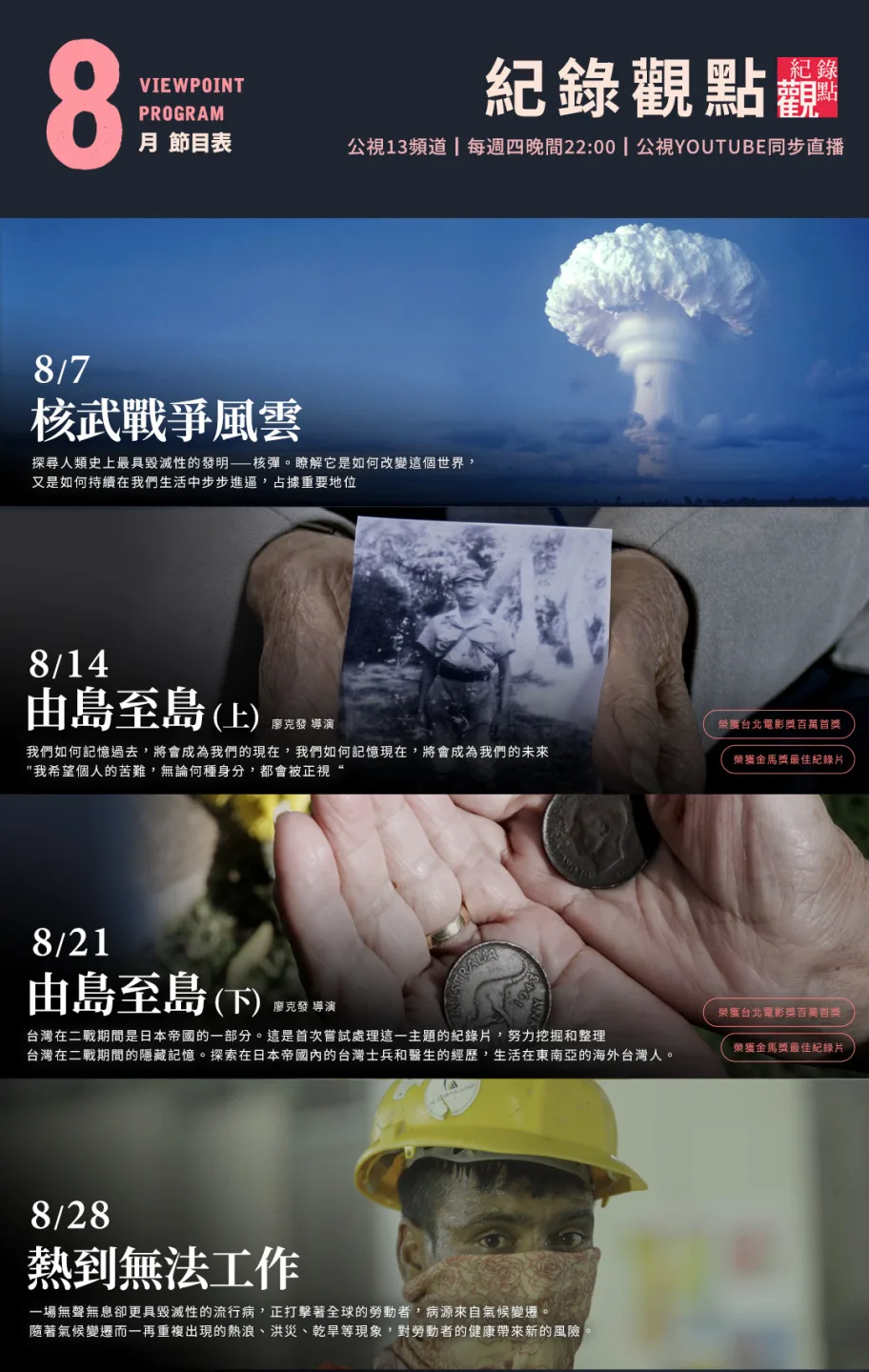 金馬最佳紀錄片《由島至島》公視首播。翻攝自由島至島 From Island to Island fb