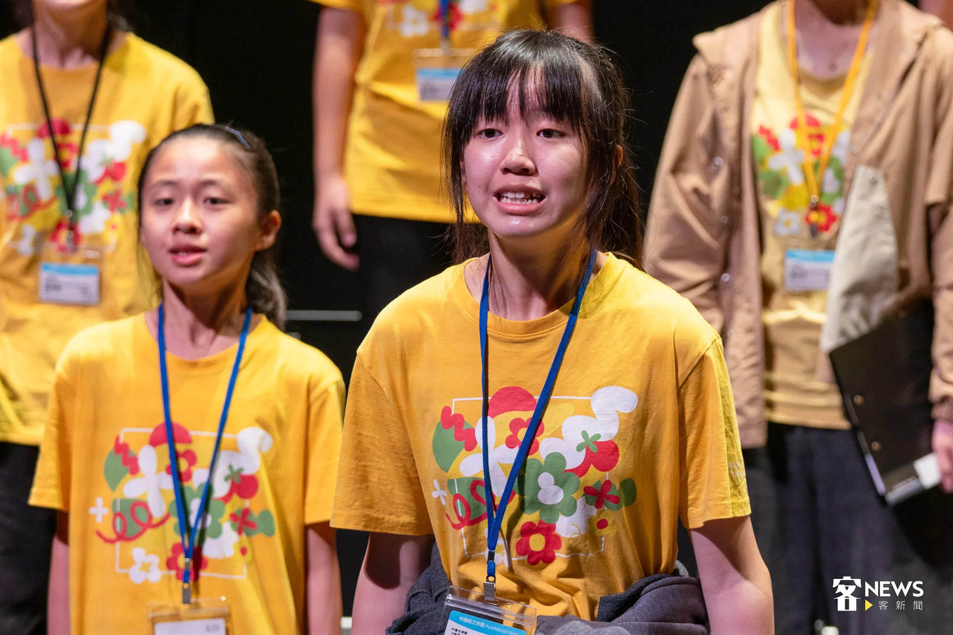 直擊演出前的最後彩排，國客兒清澈稚嫩的童聲中，流露出長時間磨練的沉穩與自信。洪藝晅攝