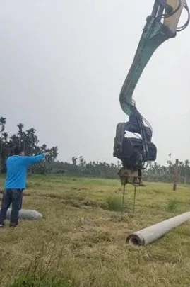 林姓村長到施工案場，恐嚇威脅施工人員，揚言動員抗爭、破壞機具。屏東地檢署提供