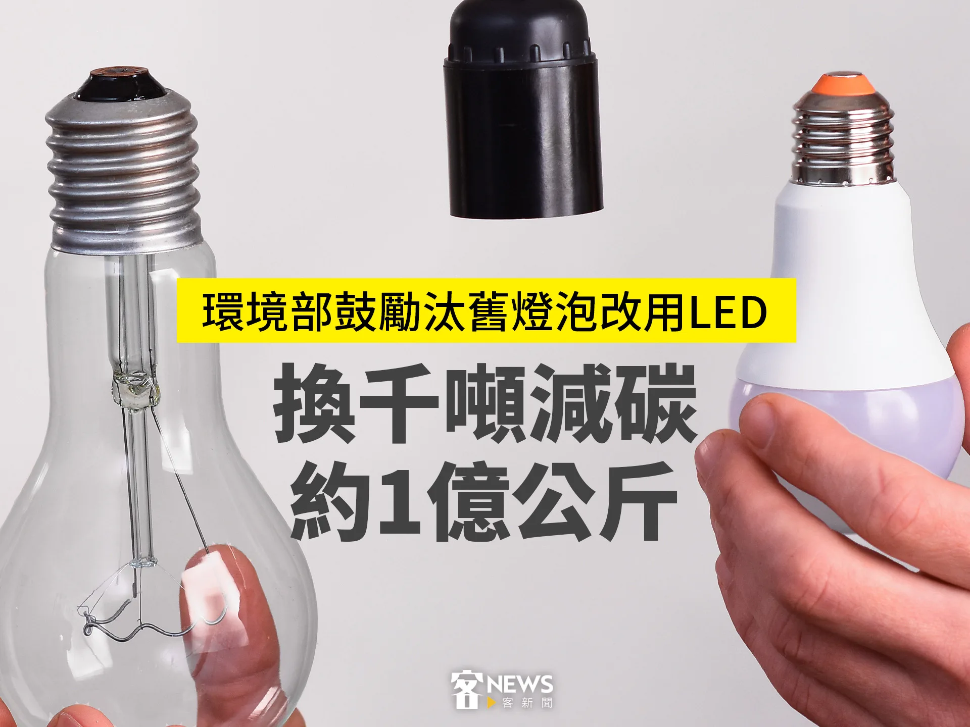 環境部鼓勵汰舊燈泡改用LED　換千噸減碳約1億公斤