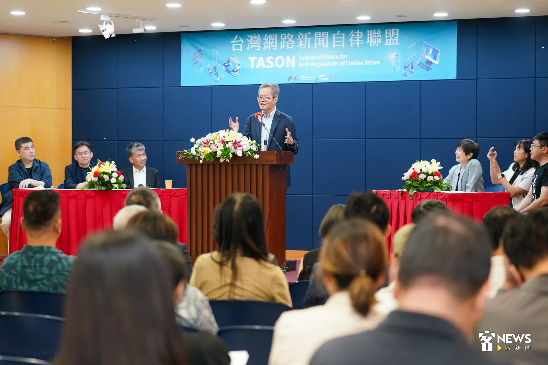 《今周刊》發行人梁永煌認為，唯有自律的新聞自由，方能長久且受閱聽眾信任。洪藝晅攝