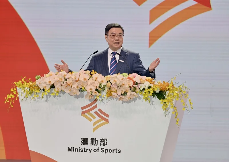 運動部9日在台北掛牌成立，行政院長卓榮泰（圖）致詞時說，李洋就是最好部長人選，除是奧運雙金得主，對運動部事項也有深入想法。中央社