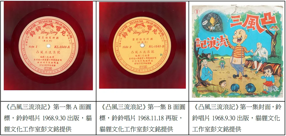 林德富在第三屆竹東山歌比賽獲得冠軍後,接著唱片公司就邀請錄製笑料劇「凸風三流浪記」,劉楨在臺灣客家音樂的跨界實驗——以1960至1980年代的笑科劇唱片為例的研究,即有收錄當時唱片的資料。該唱片由貓貍文化工作室彭文銘提供