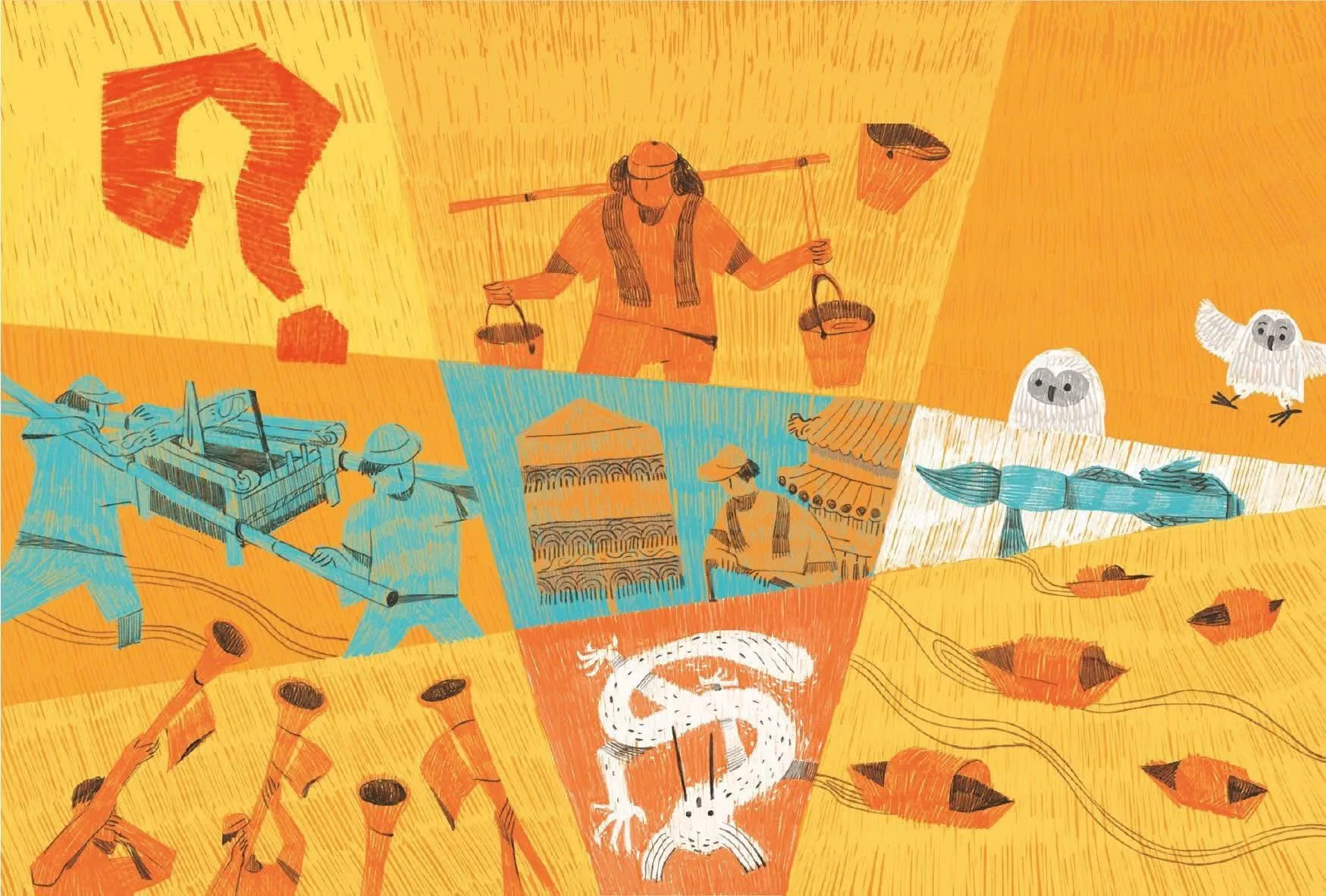 全新客語繪本——《貓頭鳥》，可愛畫風吸引大小朋友，內容介紹台中山城的4種祭典。翻攝自 聽看臺中客 臉書