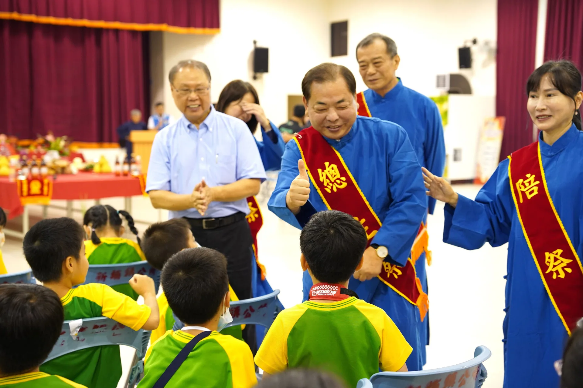 學童觀禮。新竹縣政府提供