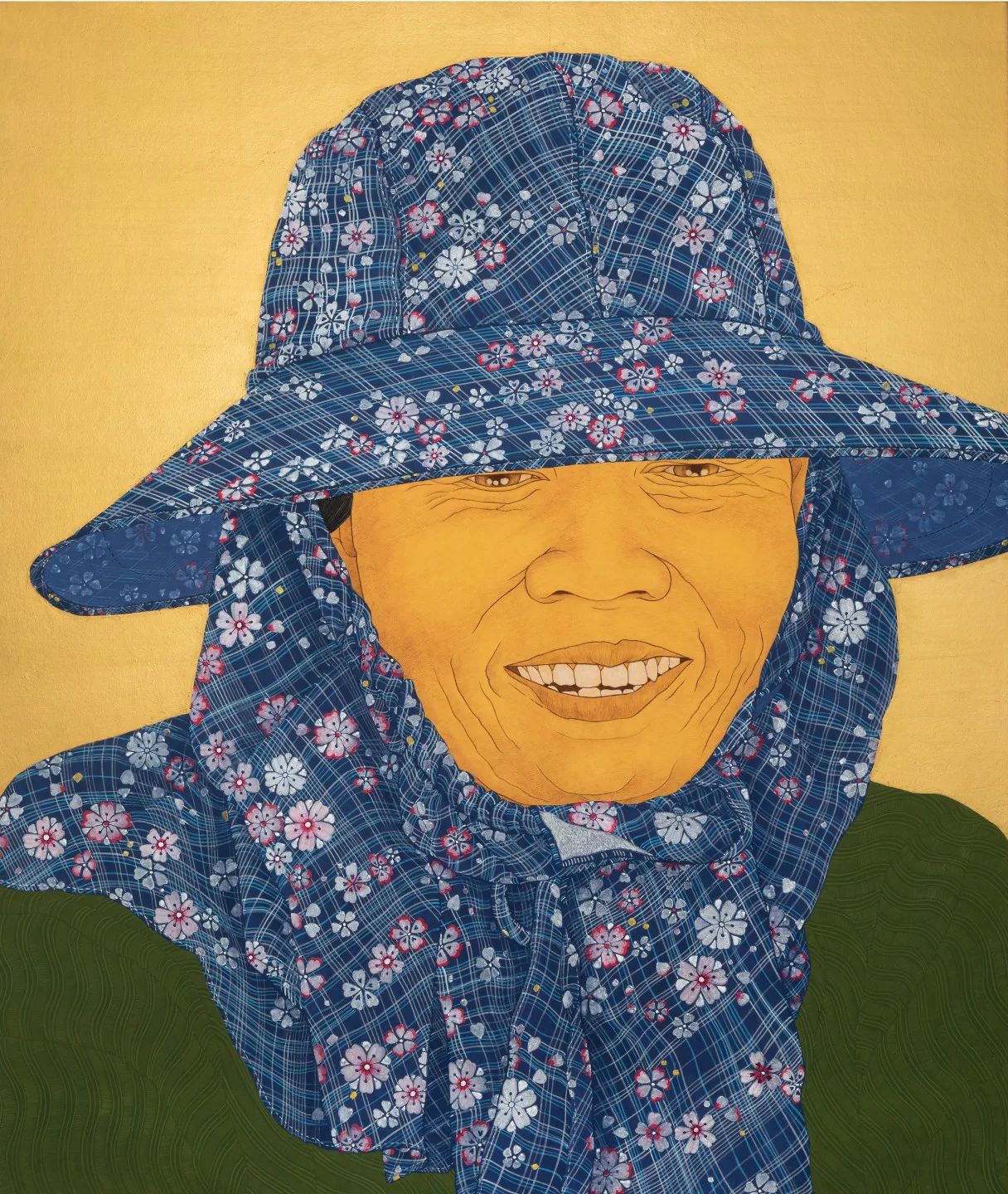 鍾舜文紙本膠彩作品〈妳說還做得〉。畫廊協會提供