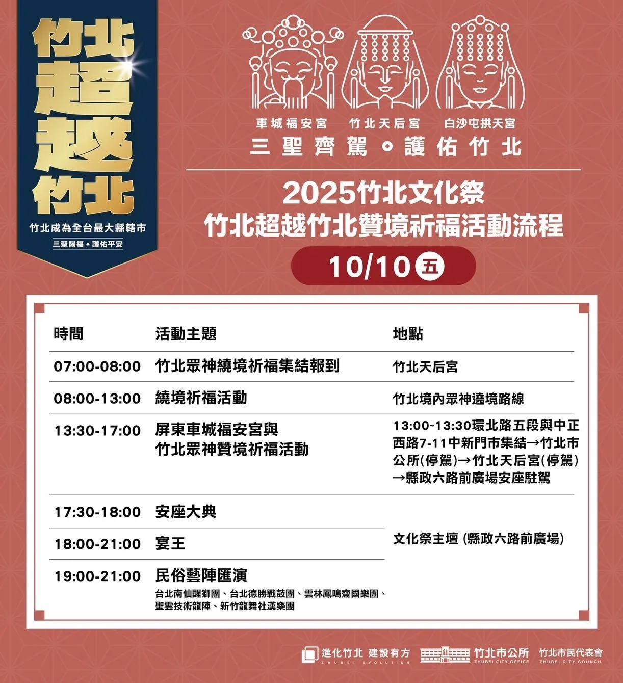 車城福安宮開基土地福德正神祖廟,300年來首次神轎贊境,將在竹北與大家相見。