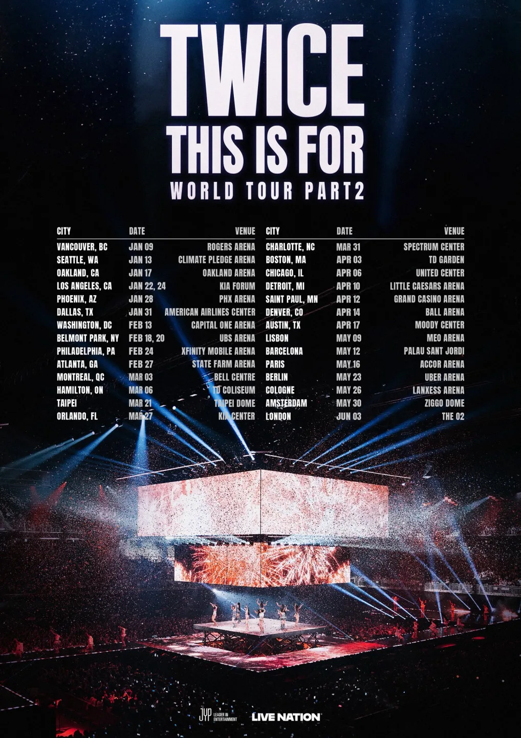 出道十年的韓國超人氣女團TWIC無預警宣布，將於明年3月登上台北大巨蛋開唱。翻攝自TWICE X