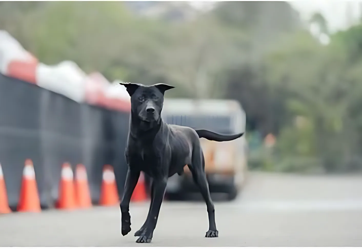 中和動物之家的黑狗bobo。新北動保處提供