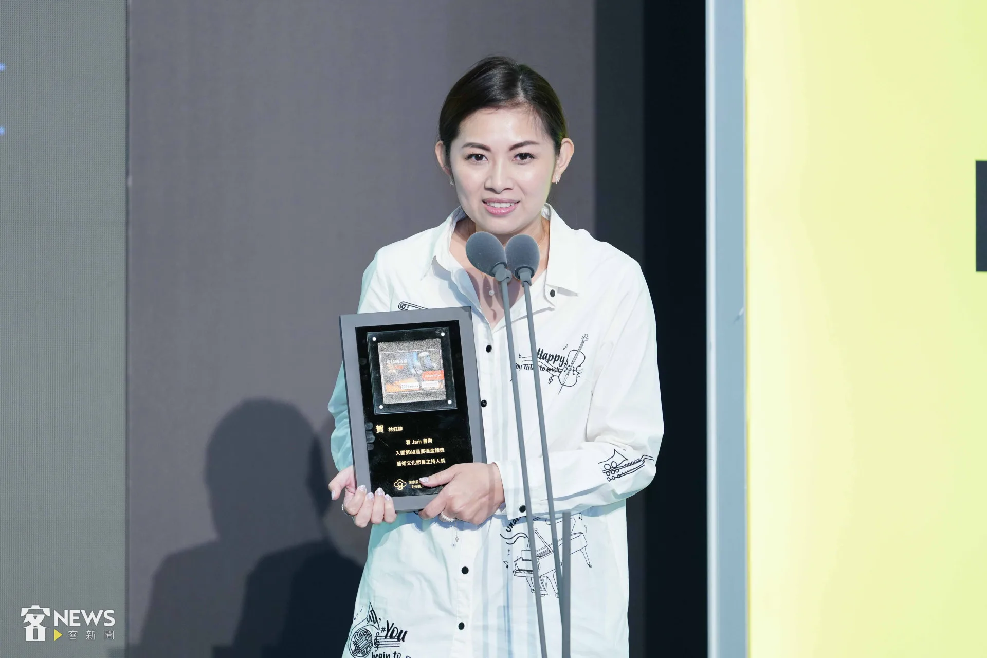 金曲歌手林鈺婷說，希望再廣播的舞台上讓大家再聽到客家的聲音。李台源攝