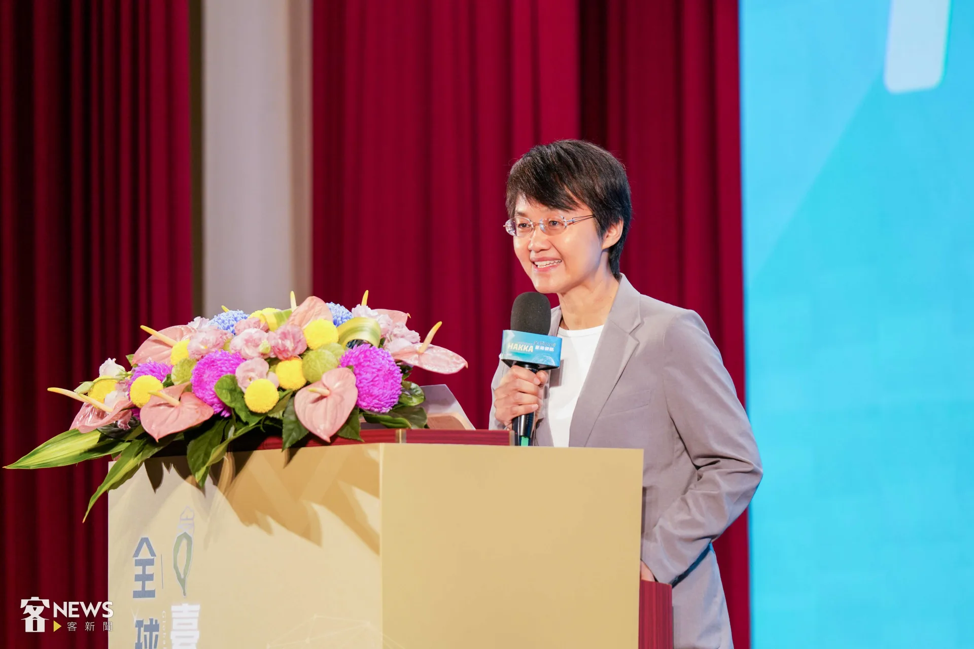 古秀妃指出,面對「惡鄰」意圖併吞台灣,「我們台灣人、客家人不會害怕」。李台源攝