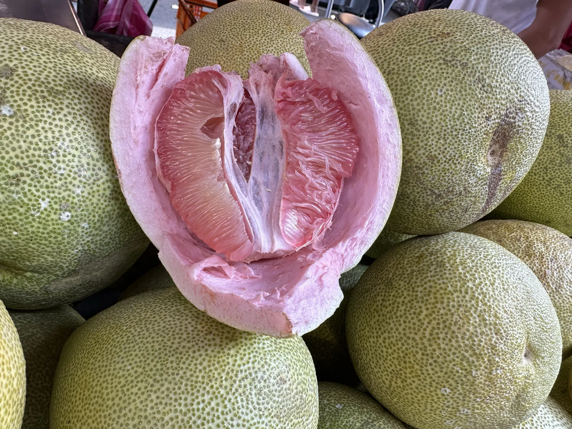 斗柚有粉紅色澤。蕭秀琴攝