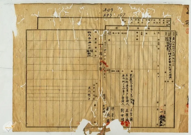 擔任管理人的王華斌所提出的土地申告書。廖佳仁提供。