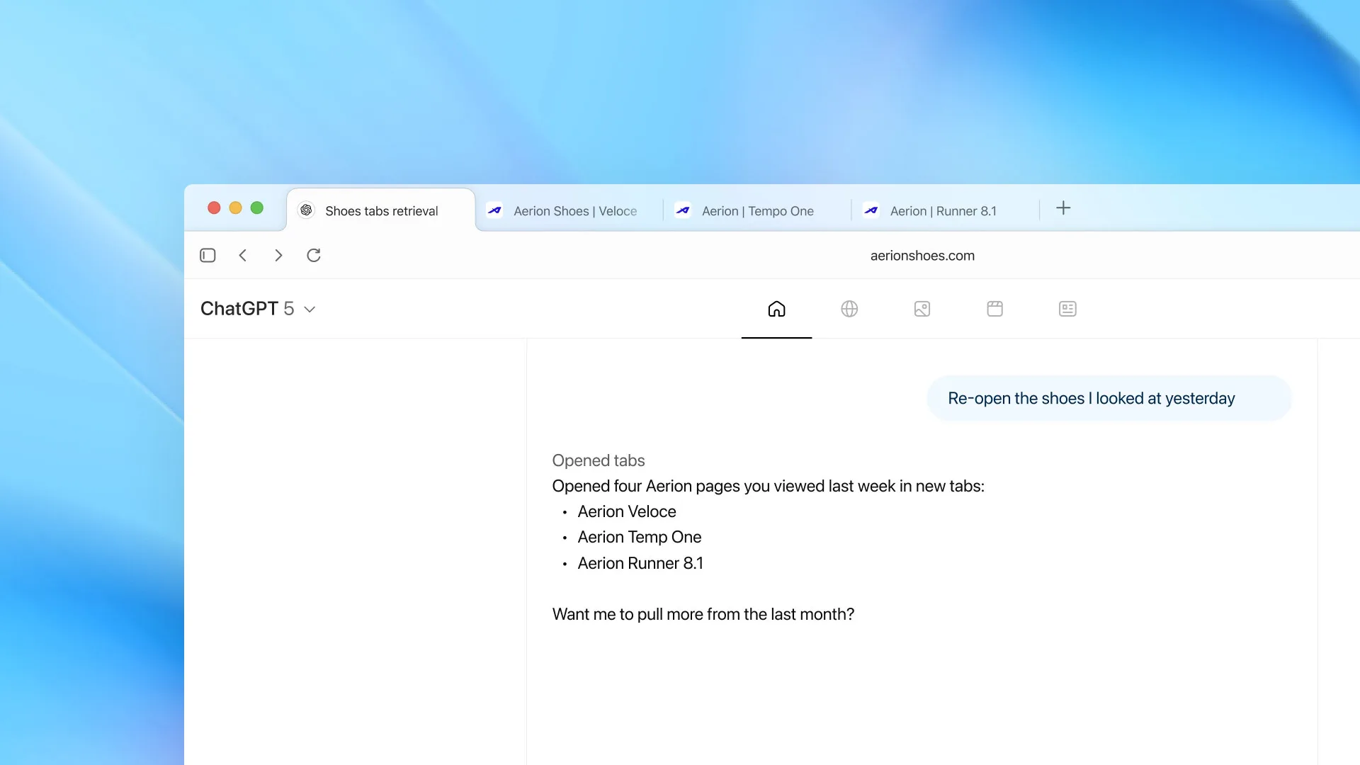 若啟用「瀏覽器記憶」（browser memories）功能，Atlas 的 ChatGPT 可記錄使用者過去的瀏覽歷程、開過的頁面、你開始的任務，利用這些記憶提供建議或協助。翻攝自OpenAI X