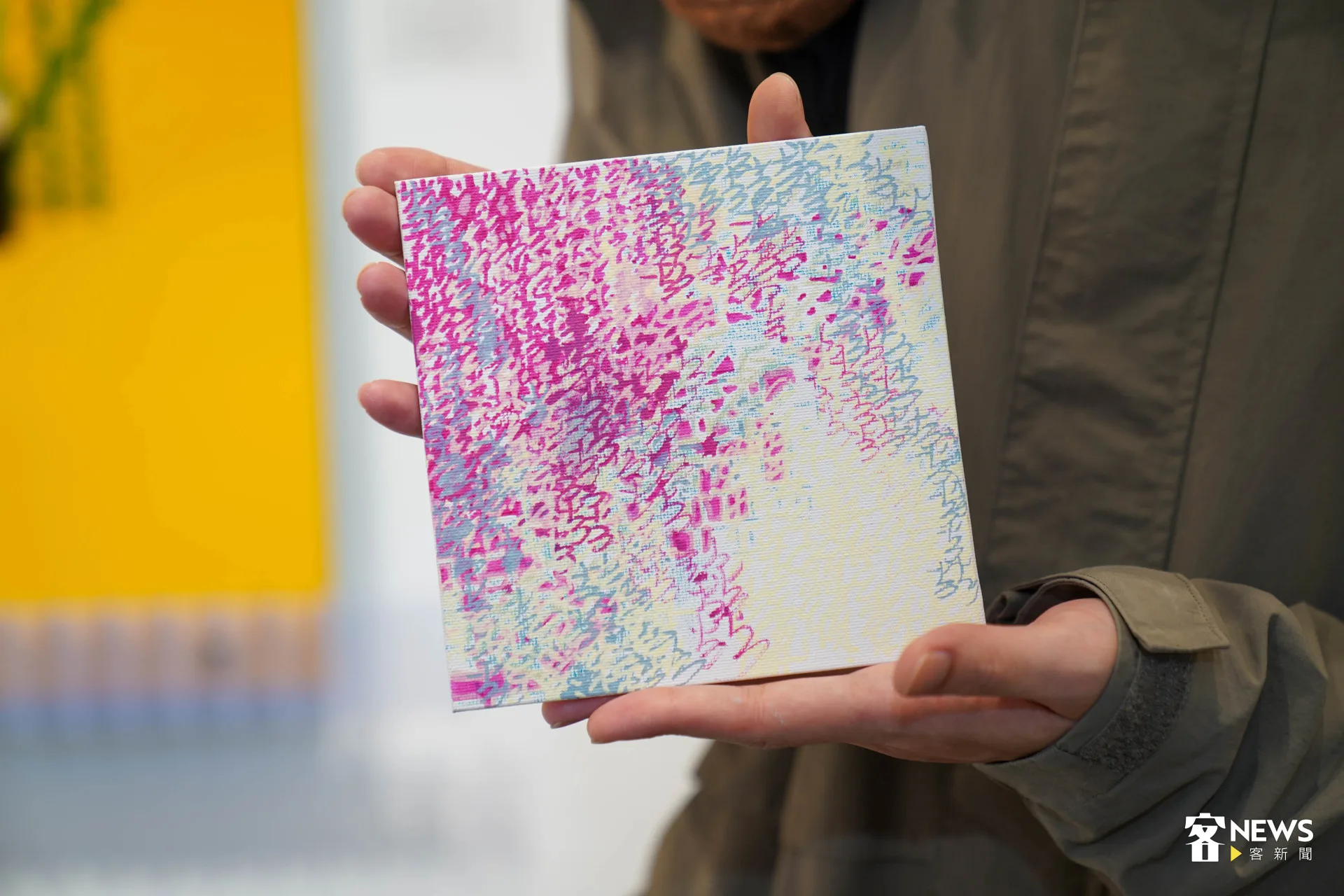 台師大美術系學生姚仲鈞的即興創作。范修語攝