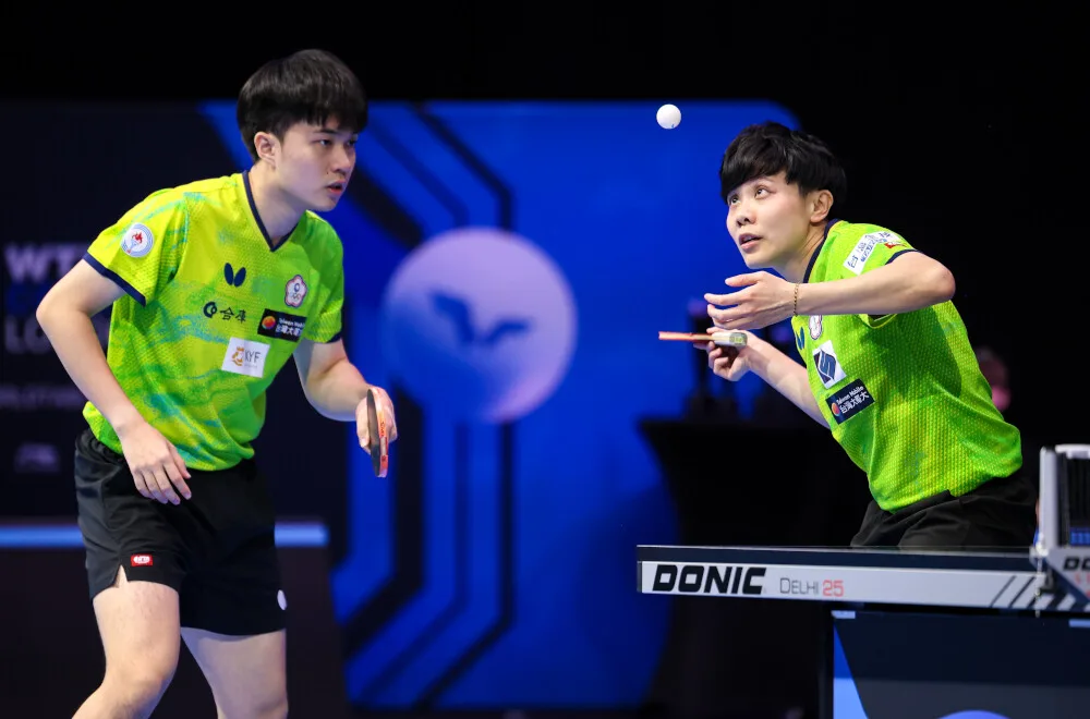 林昀儒、鄭怡靜在2025年WTT倫敦球星挑戰賽,奪下兩人今年重新合拍後首座冠軍。翻攝自WTT官網