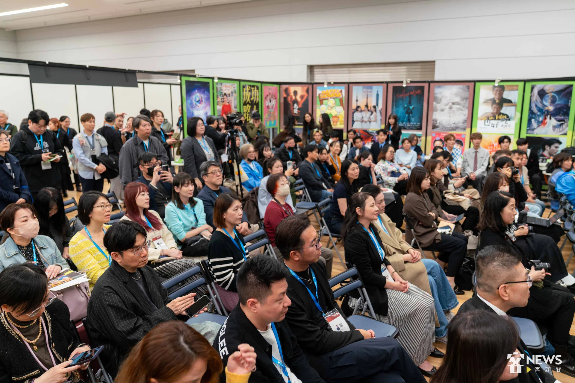 東京國際影視市場展台灣館現場擠滿了參加台灣日活動的影視從業人員。李台源攝