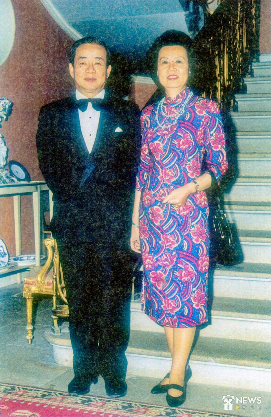 房金炎是我國首位台籍駐外大使，圖為他與夫人房徐蕙英合影。房徐蕙英提供