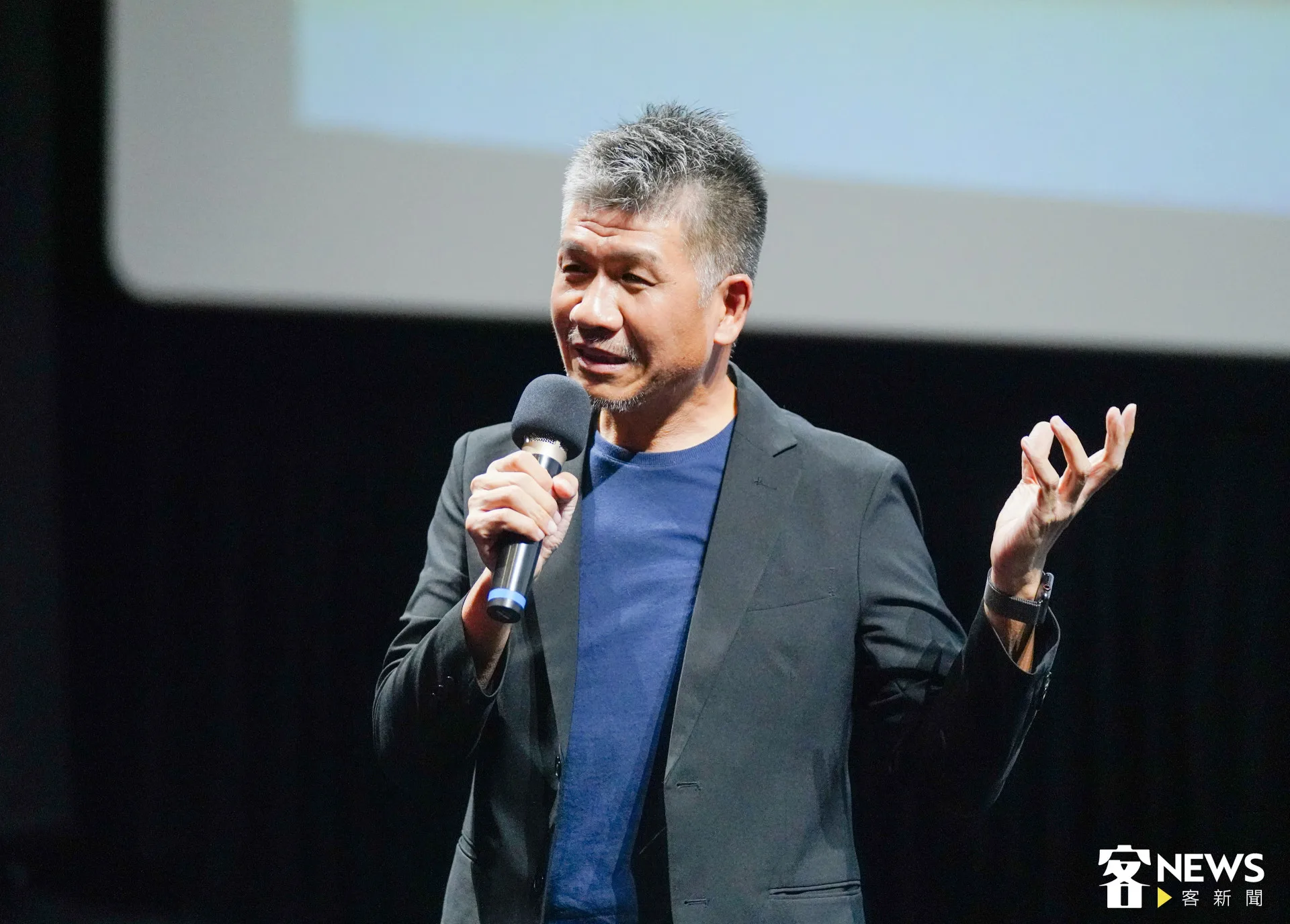 客傳會總經理莊勝鴻表示透過客語電影，能讓客家文化重新走進客庄。朱愷元攝