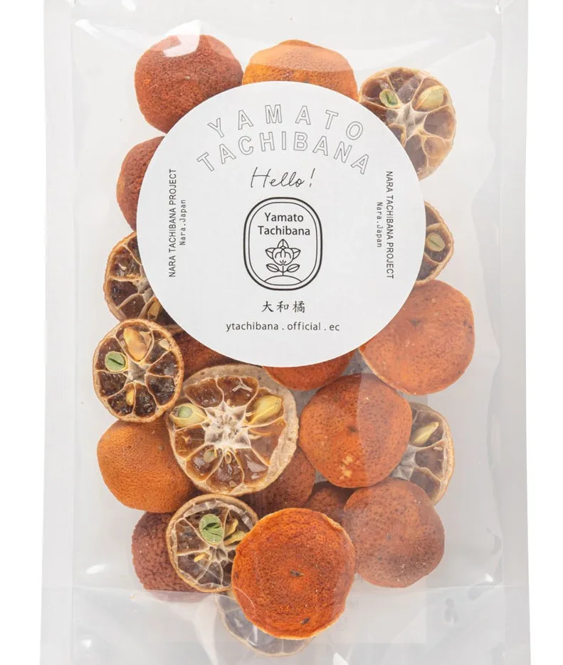 立花橘做的橘乾,是奈良橘計畫的產品之一。Nara Tachibana Project提供