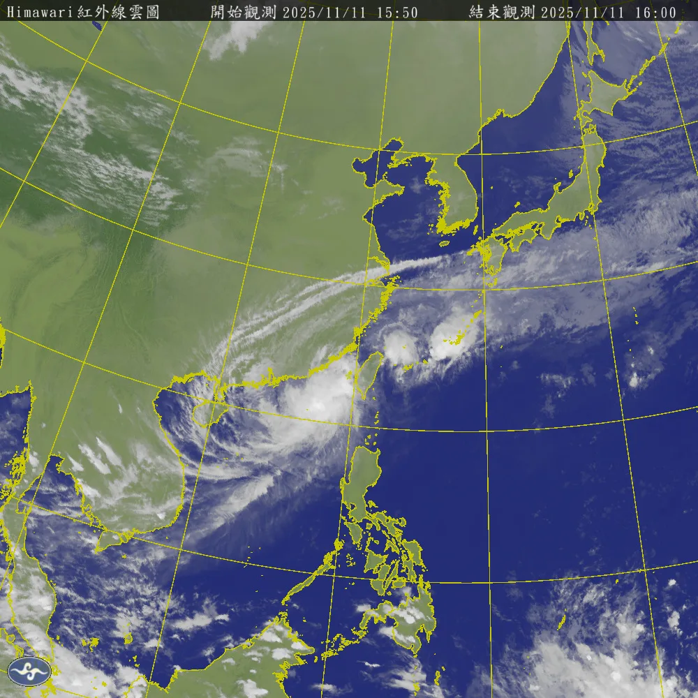 鳳凰颱風衛星雲圖。中央氣象署提供