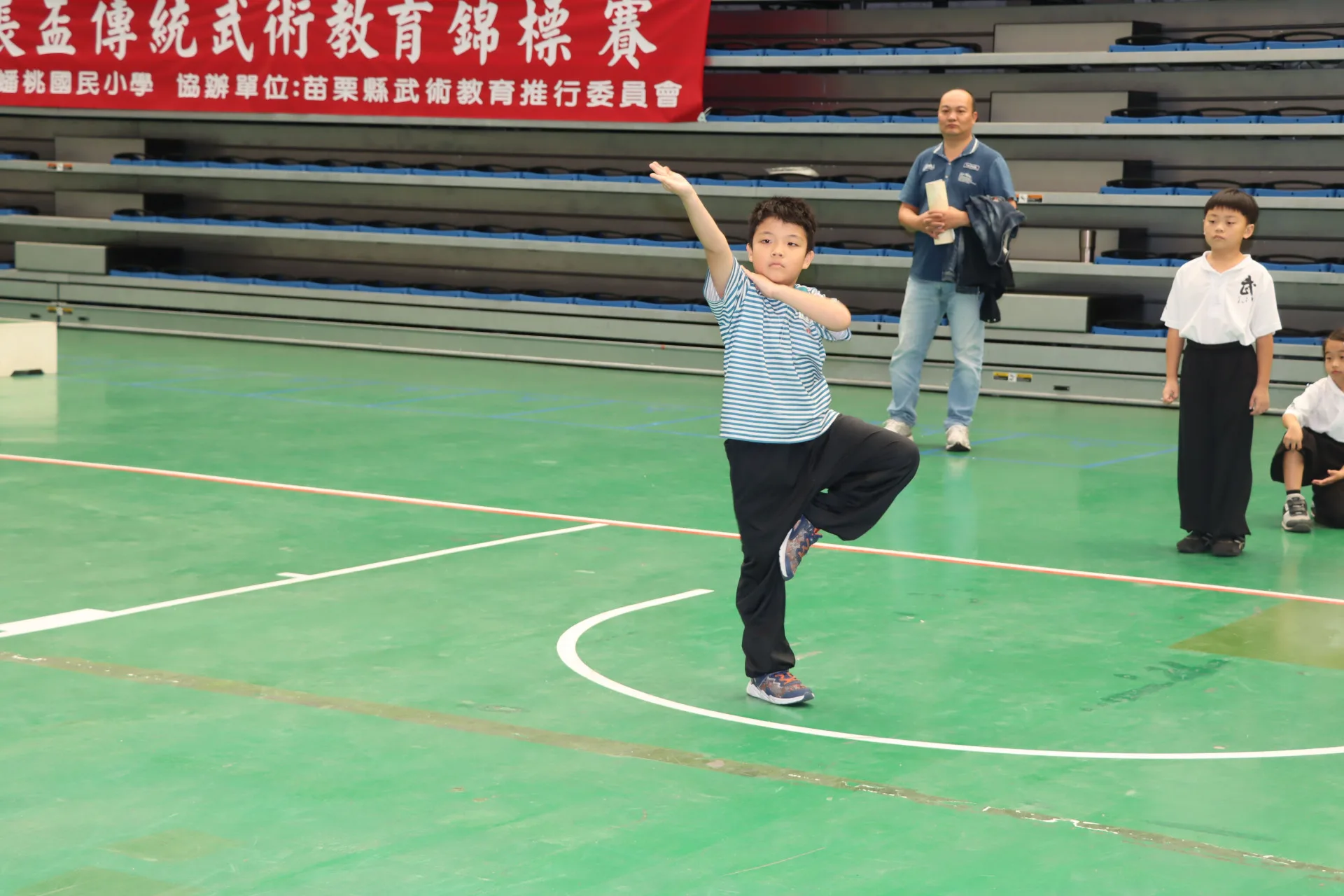 2025年縣長盃傳統武術教育錦標賽,今天(14日)在苗栗巨蛋體育館登場。苗栗縣政府提供