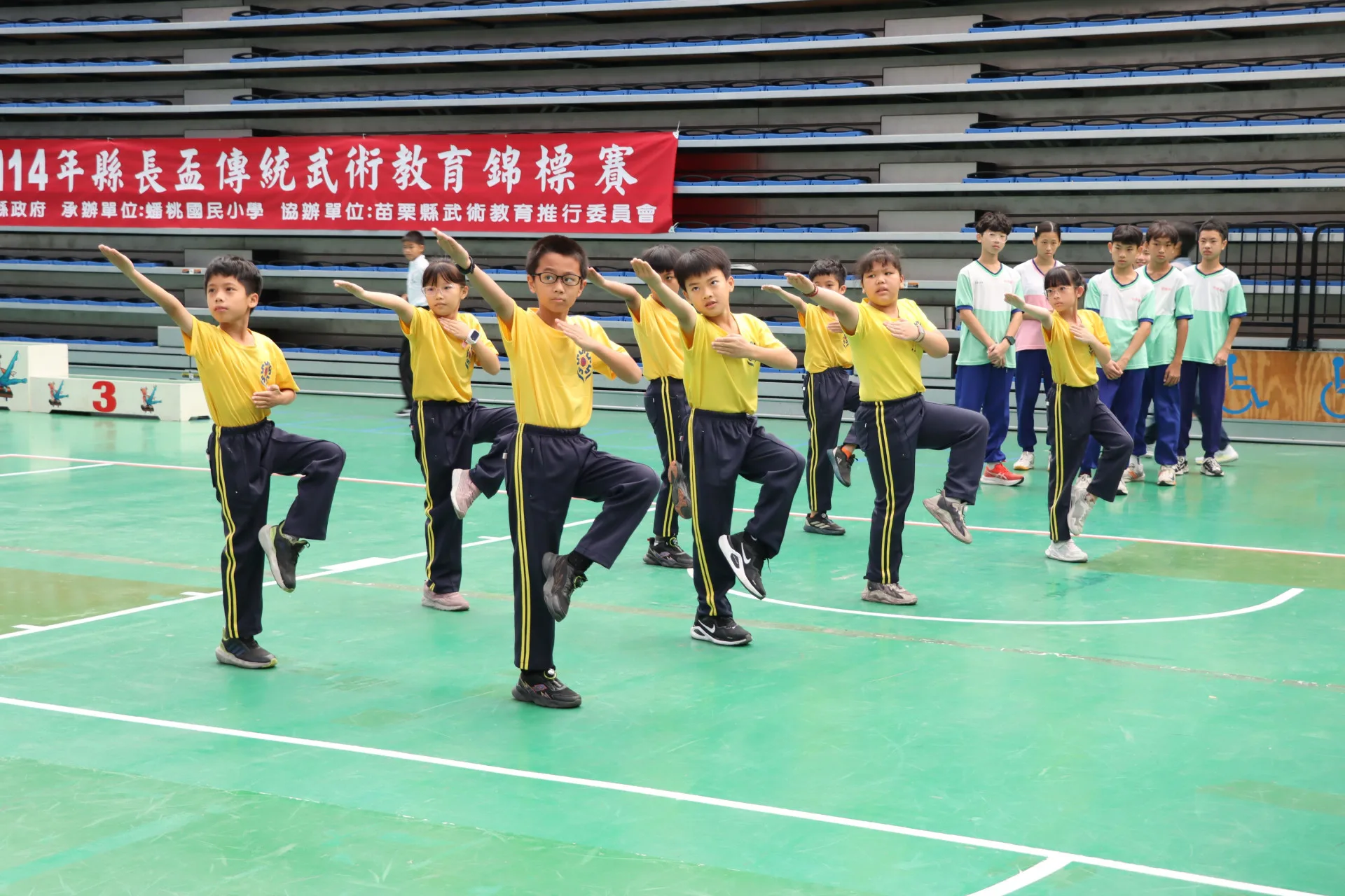 2025年縣長盃傳統武術教育錦標賽,共22所學校、約350位好手切磋武術技藝。苗栗縣政府提供