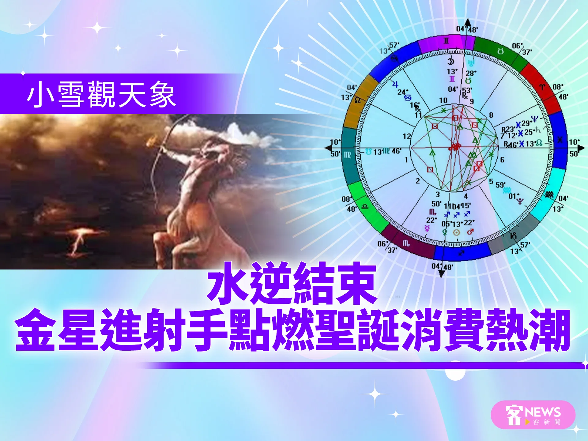 小雪觀天象／水逆結束　金星進射手點燃聖誕消費熱潮