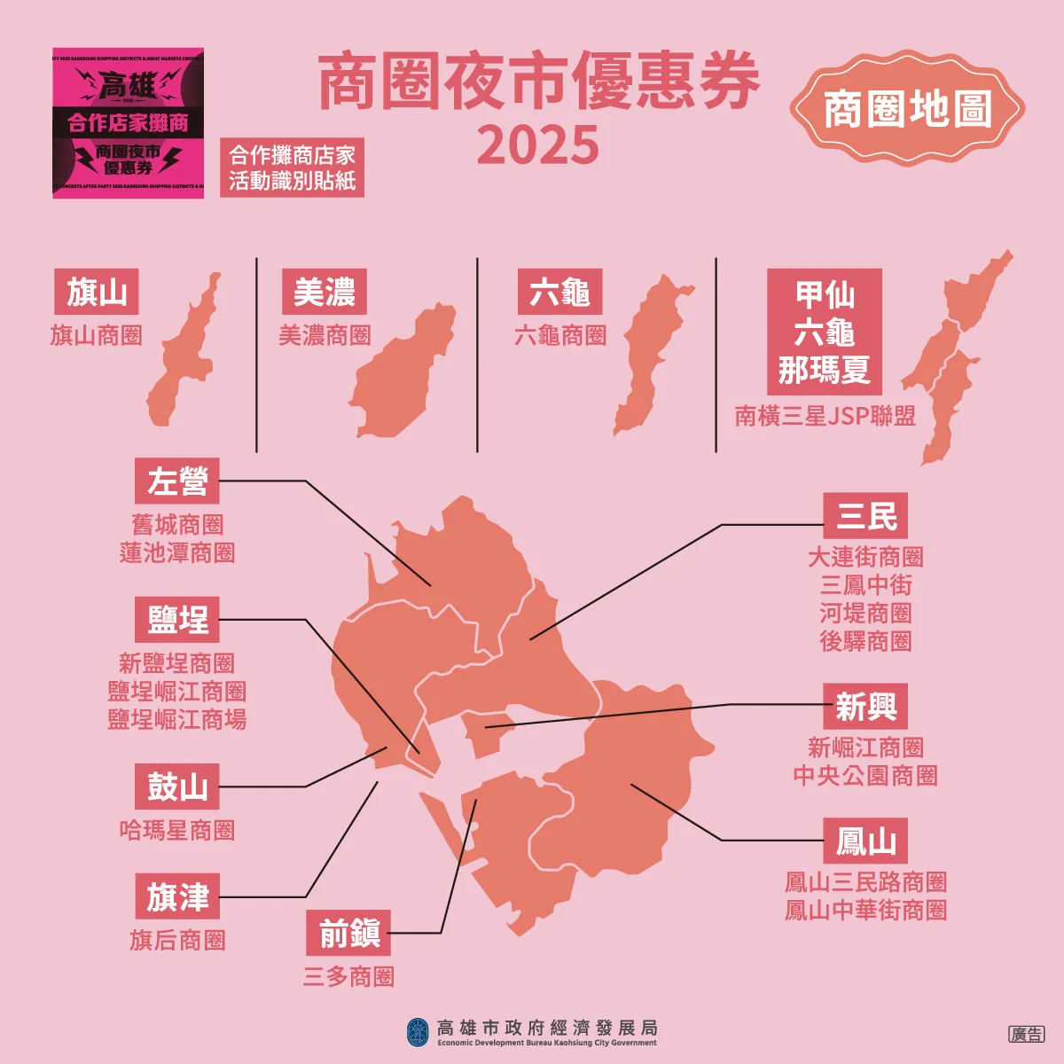 憑指定演唱會門票，可兌換50元「商圈夜市優惠券」。高雄商圈夜市優惠券官網提供