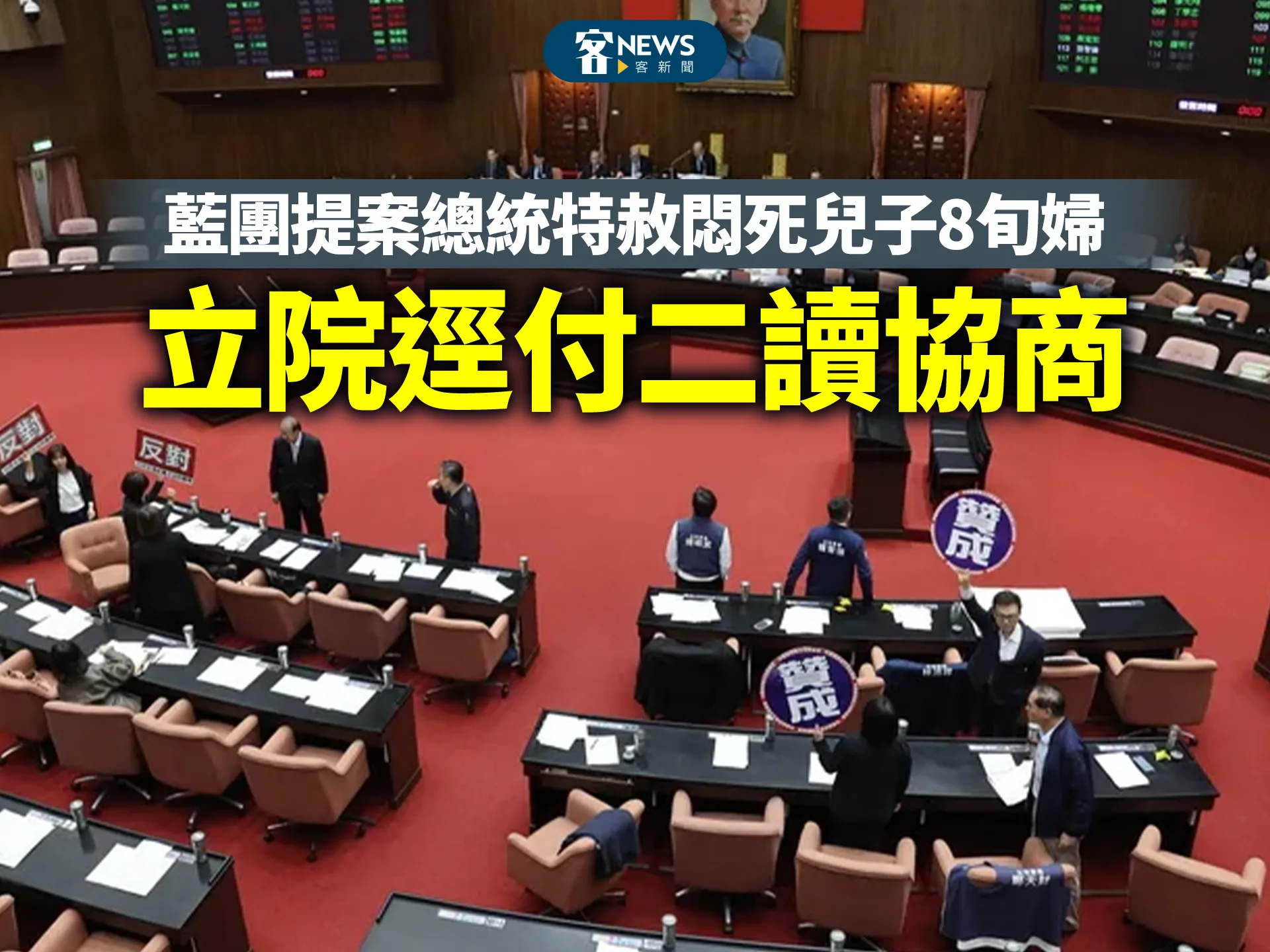 藍團提案總統特赦悶死兒子8旬婦　立院逕付二讀協商