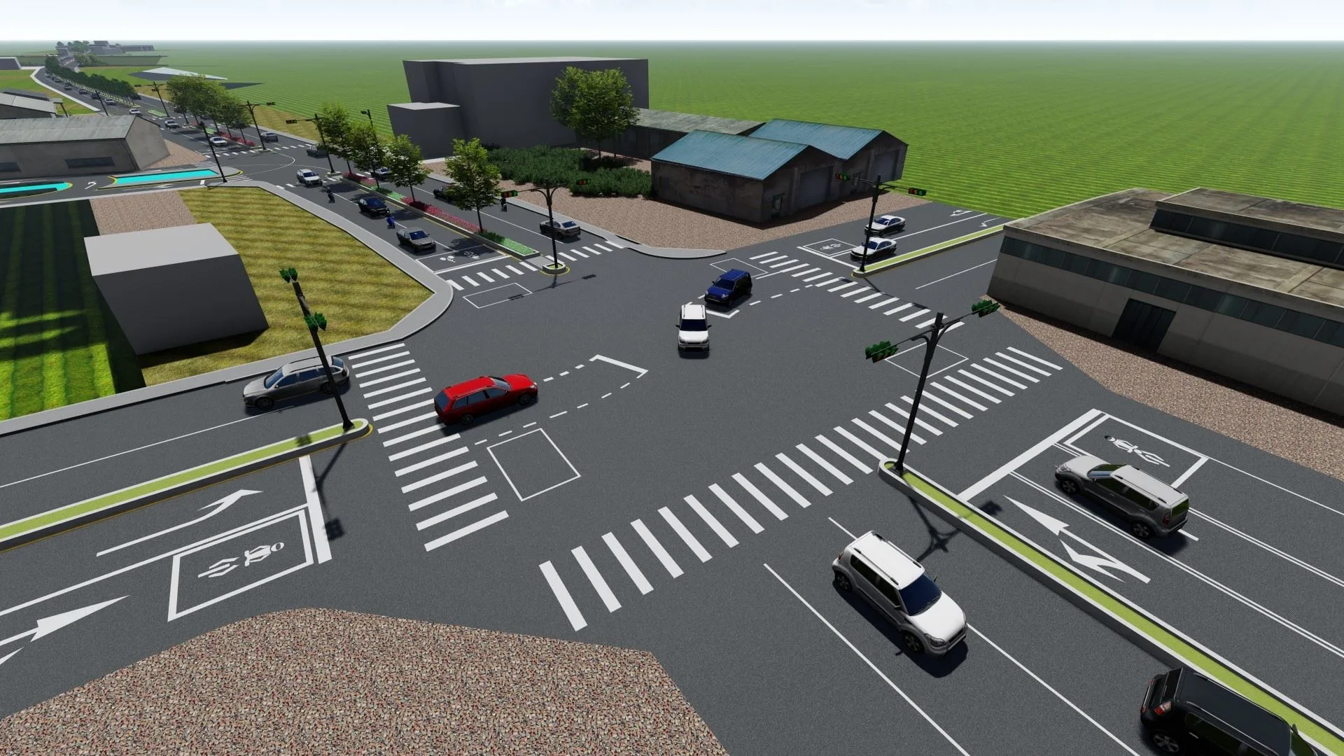 新竹縣新埔鎮褒忠路拓寬工程模擬圖