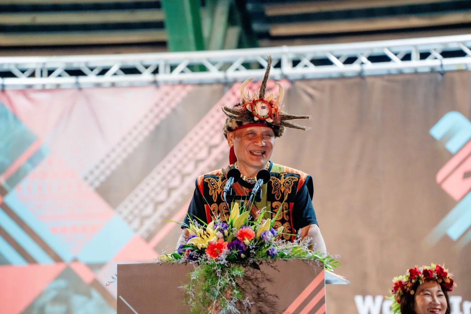 原民會曾智勇Ljaucu‧Zingrur主任委員表示,本屆運動會響應當前「用運動壯大臺灣」的國家政策。原文會提供